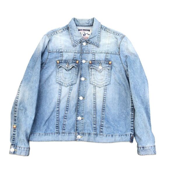 TRUE Religion Jean Jacket XXL Trucker Jacket Blue - Picture 1 of 13